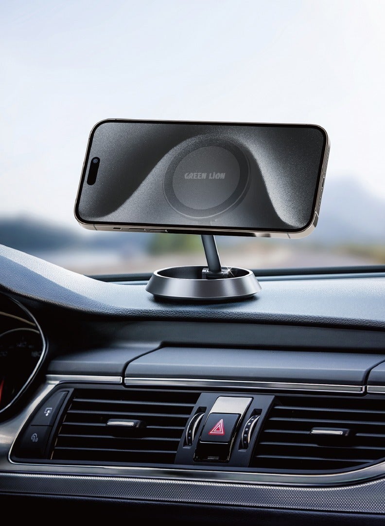 GREEN LION Portable Magsafe Car Holder/Secure & stable/Compact Design-Black - Image 2