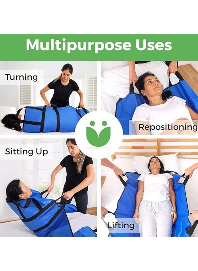 Reusable Multipurpose Transfer Sheet with Reinforced Handles, Hospital Sheets Transfer Board Patient, Soft Washable Positioning Bed Pad，for eldly