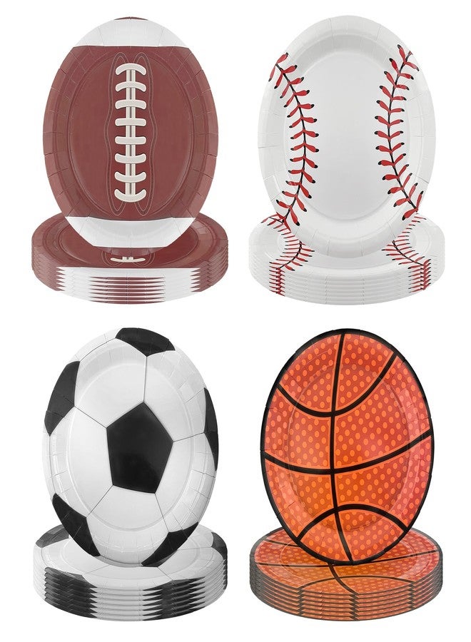 ITTEBISS 48PCS Sports Birthday Party Decorations 7" Sports Party Plates Disposable Sports Paper Plates Baseball Basketball Soccer Football Plates for Boys Adults Birthday Party Decorations - Image 1