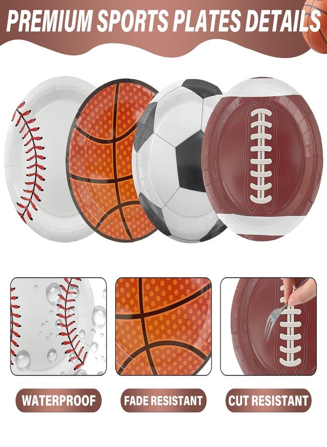 ITTEBISS 48PCS Sports Birthday Party Decorations 7" Sports Party Plates Disposable Sports Paper Plates Baseball Basketball Soccer Football Plates for Boys Adults Birthday Party Decorations - Image 4