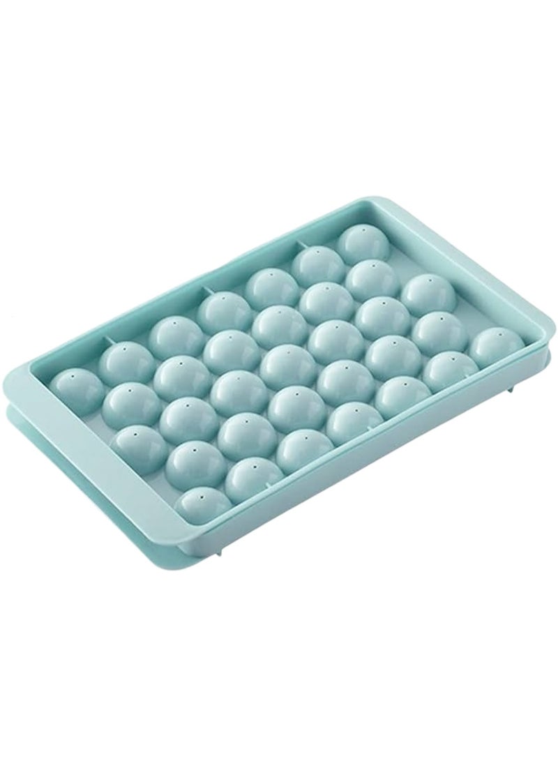 Huitich 33-Square & Circular Ice Cube Tray – Multipurpose Food-Grade Freezer Mold with Lid, Blue (25x15x2cm)  - Image 1