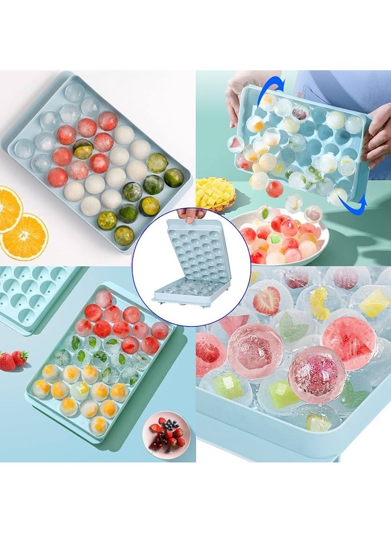 Huitich 33-Square & Circular Ice Cube Tray – Multipurpose Food-Grade Freezer Mold with Lid, Blue (25x15x2cm)  - Image 5