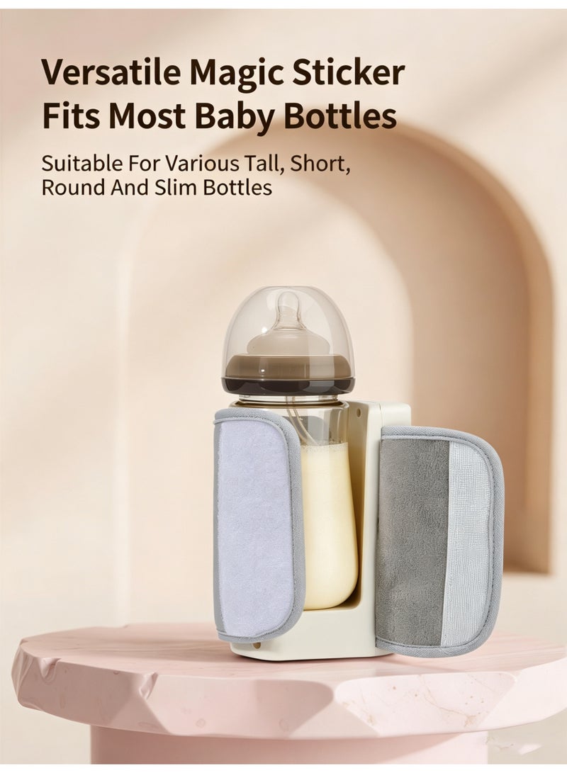 Wireless Portable Baby Bottle Warmer 2000mAh Rechargeable 6 Temperature Settings LED Digital Display USB Type C Fast Charging Universal Bottle Heating Sleeve For Travel Outdoor Night Feeding Infant Milk Warm Keeping Use - Image 5