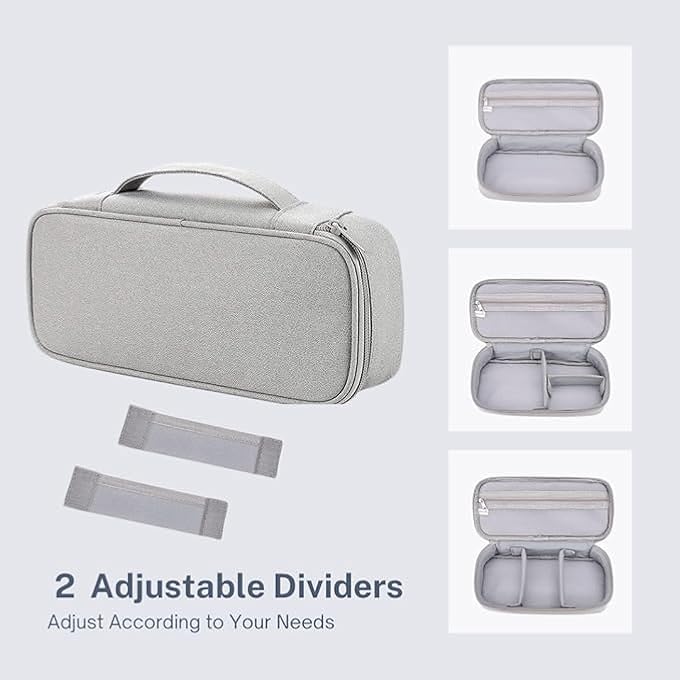 rayihni ELECTRONIC ORGANIZER BAG FOR TRAVEL, LARGE USB CABLE ORGANIZER BAG FOR CHARGER, HARD DRIVE CASE AND PORTABLE ACCESSORIES ORGANIZER, USE IT FOR USB FLASH DRIVE, EARPHONE, POWER BANK - GREY - Image 3