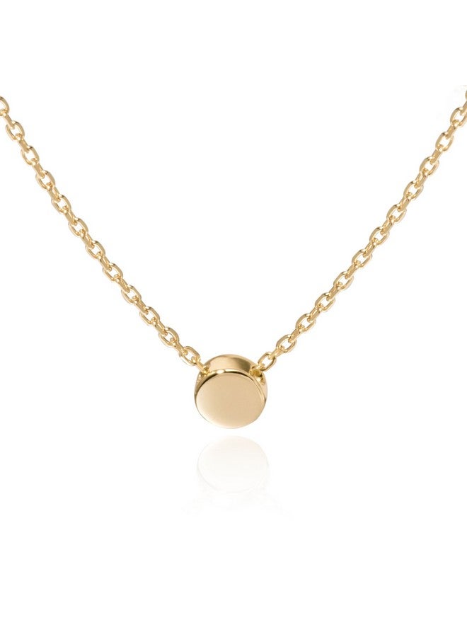 S.Leaf Sterling Silver Tiny Dot Necklace Round Circle Necklaces For Women Dainty Necklaces For Women Simple Necklaces For Women (01_Dot_Gold) - Image 1