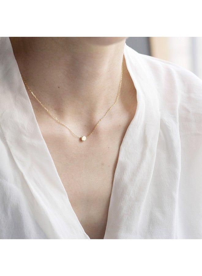 S.Leaf Sterling Silver Tiny Dot Necklace Round Circle Necklaces For Women Dainty Necklaces For Women Simple Necklaces For Women (01_Dot_Gold) - Image 3