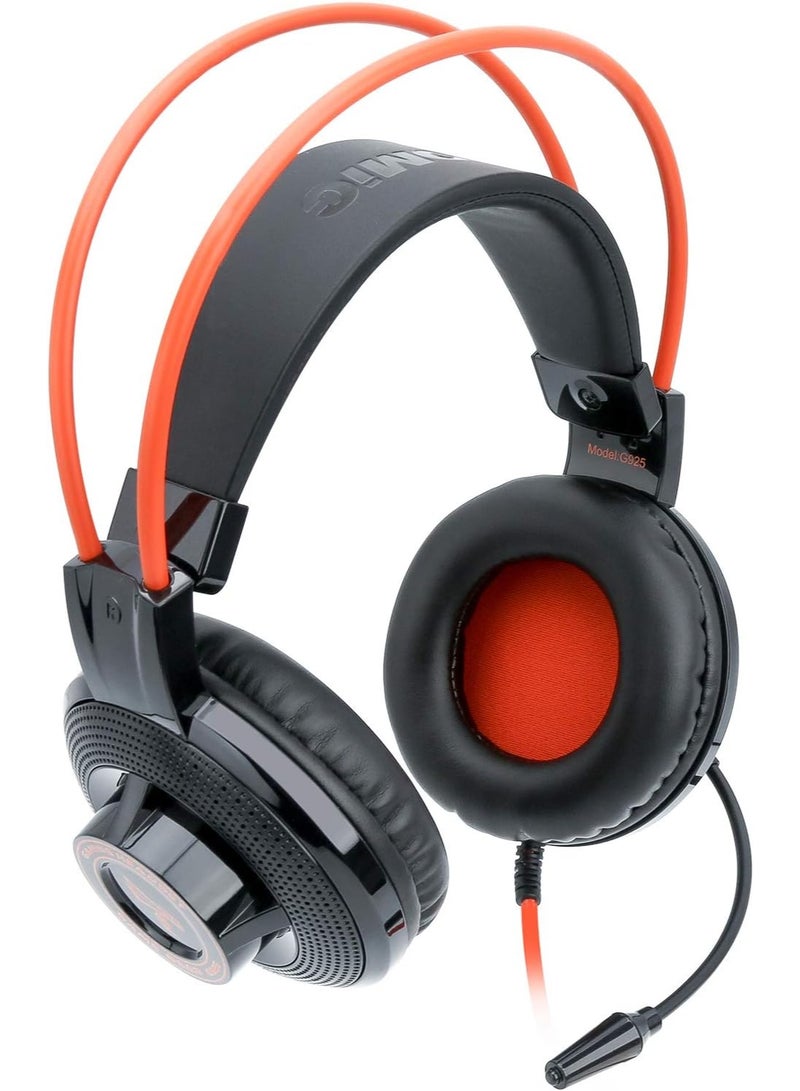 G925 Gaming Headset 3.5mm Stereo for PC Laptop PS4 Xbox One Over Ear Wired Headphones with Mic black