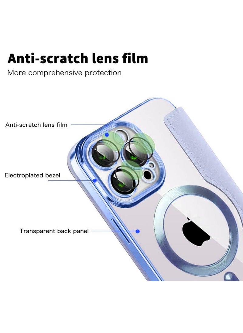 TEAM LUXURY iPhone 15 ProMax Case Cover Wallet Compatible with Magsafe Magnetic Shockproof Translucent Back Slim Full Camera Lens Screen Protective Flip Protector with Card Slot Leather Cover for iPhone 15 ProMax  - Image 5