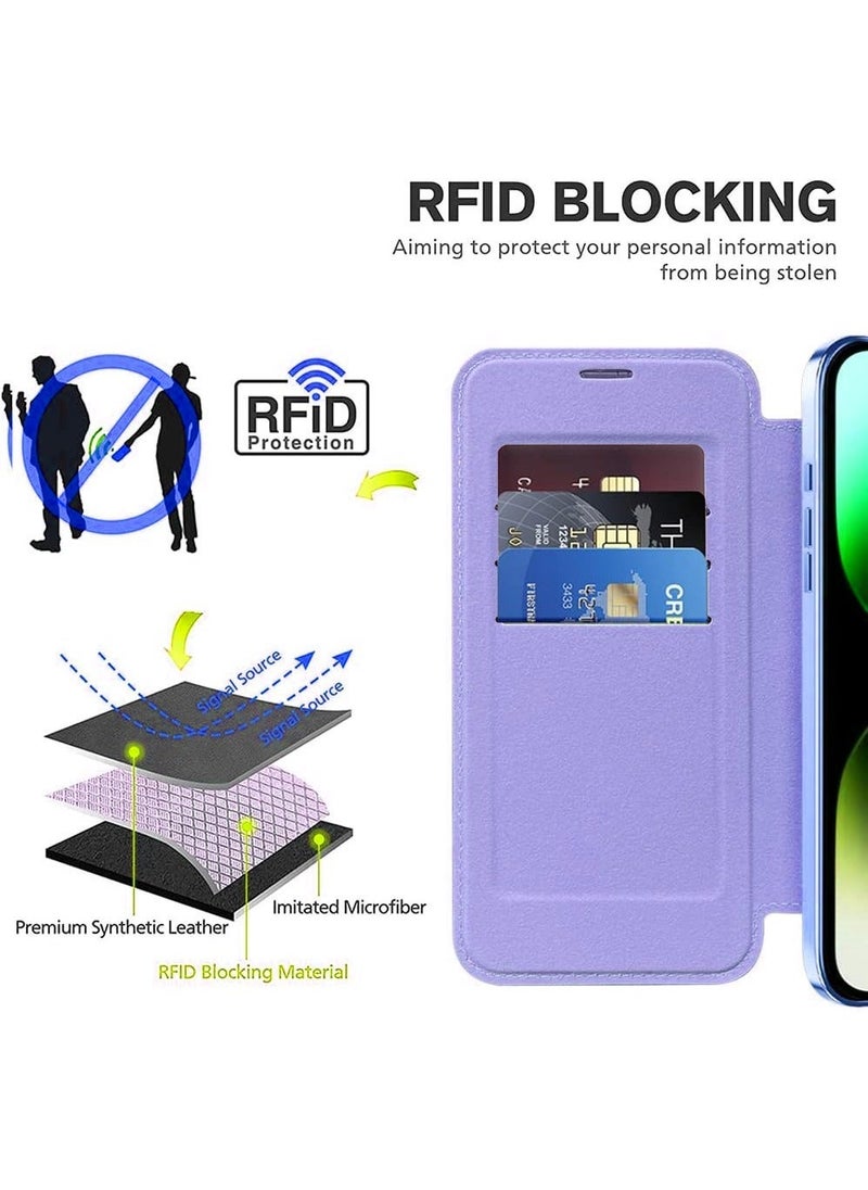 TEAM LUXURY iPhone 15 ProMax Case Cover Wallet Compatible with Magsafe Magnetic Shockproof Translucent Back Slim Full Camera Lens Screen Protective Flip Protector with Card Slot Leather Cover for iPhone 15 ProMax  - Image 3
