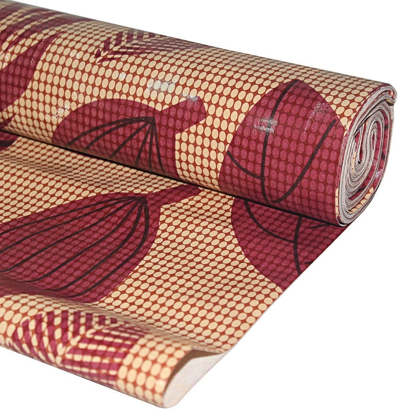 Kuber Industries Shelf Mat | Leaf Print Desk Mat | Placemat for Kitchen | PVC Non-Slip Drawer Sheets| Kitchen Cabinet Shelf Liner | 10 Meter | Maroon - Image 2