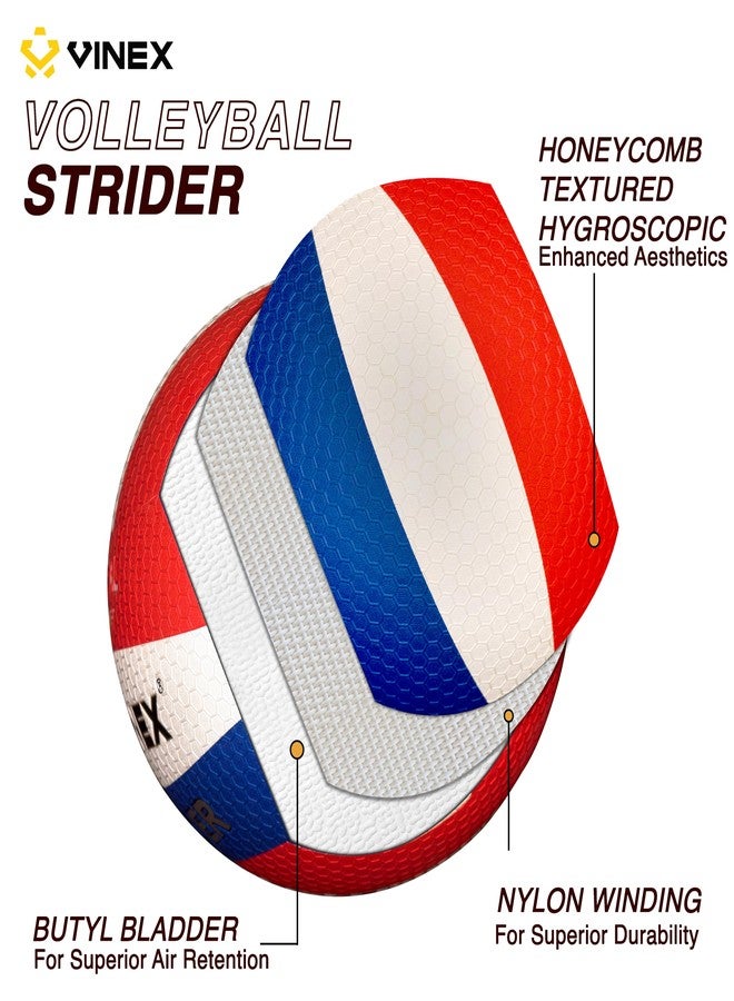 فينكس كرة طائرة فينكس ستريدر مقاس 5 - كرة طائرة للتدريب والمباريات مصنوعة من البولي يوريثان المُلصق، بمقبض سداسي | مثانة بوتيل متينة، مانعة للانزلاق، مقاومة للتآكل، وناعمة الملمس - Image 3