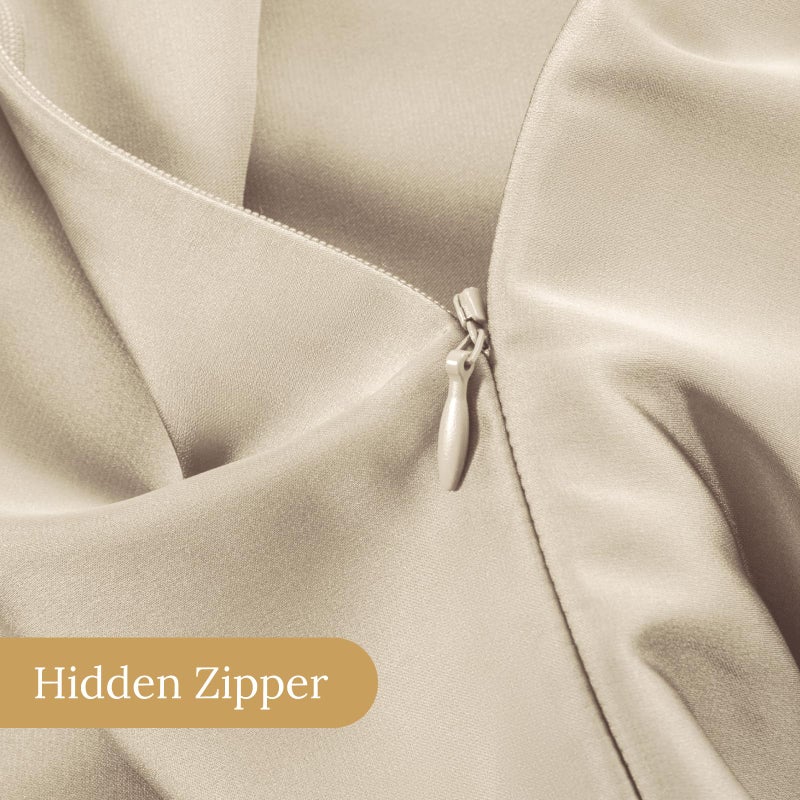 INFIIXSO Mulberry Silk Pillowcase for Hair and Skin, Silk Pillow Cases Standard Size with Hidden Zipper 20x26 Inches, Extraordinary Smooth and Soft Cooling Pillow Cases for Hot Sleepers(Beige, 1 Pack) - Image 5