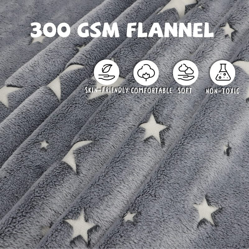 Glow Blanket 50 X 60 Inch Magical Glow For Bedtime - Ultra-Soft Flannel Fleece Luminous Blanket for Kids Sleepovers Bedroom Decor - Image 4