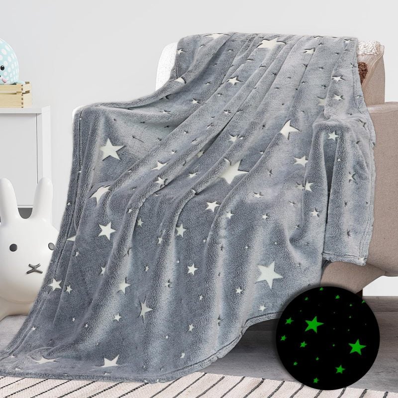 Glow Blanket 50 X 60 Inch Magical Glow For Bedtime - Ultra-Soft Flannel Fleece Luminous Blanket for Kids Sleepovers Bedroom Decor - Image 1