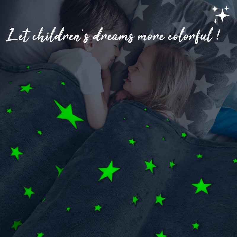 Glow Blanket 50 X 60 Inch Magical Glow For Bedtime - Ultra-Soft Flannel Fleece Luminous Blanket for Kids Sleepovers Bedroom Decor - Image 2