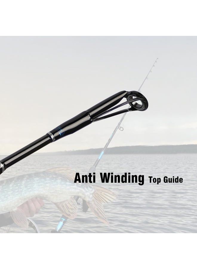 Fiblink 4-Piece 7-Feet Carbon Fiber Fishing Rod Spinning & Casting Travel Portable Rod Lightweight Sensitive Tournament Quality Fishing Pole for Fresh & Saler(Spinning-Blue-H) - Image 4