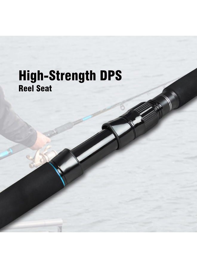 Fiblink 4-Piece 7-Feet Carbon Fiber Fishing Rod Spinning & Casting Travel Portable Rod Lightweight Sensitive Tournament Quality Fishing Pole for Fresh & Saler(Spinning-Blue-H) - Image 3