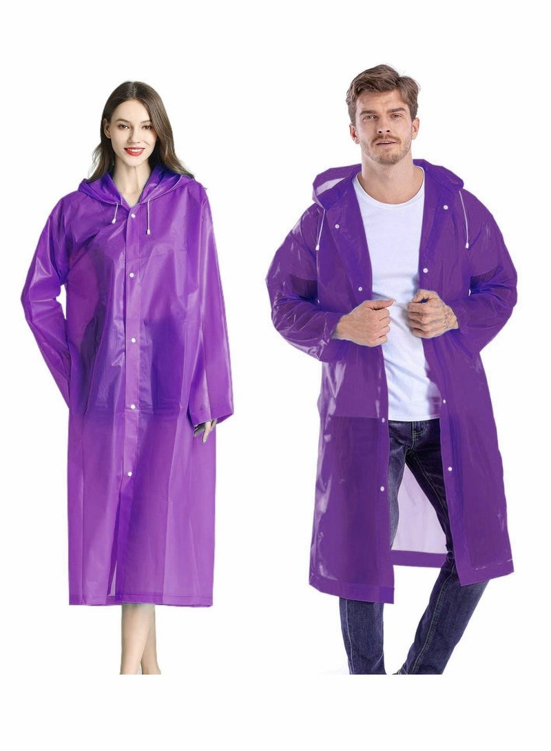 SYOSI Raincoat Rain Ponchos for Adults Women Men 1 Pack Reusable EVA Clear Portable Rain Coats Lightweight Jackets with Hood, Rain Ponchos Adults Packable Poncho Adult Clear Hood - Image 1