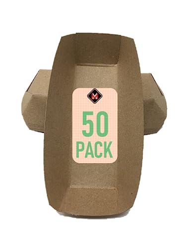 Mr. Miracle Mr Miracle 7 Inch Paper Hot Dog Tray in Kraft Paper Pack of 50 Disposable Recyclable and Fully Biodegradable Made in USA - Image 2