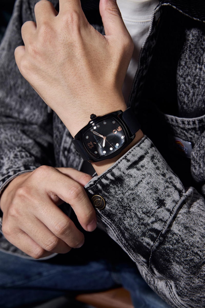Daniel Hechter Paris Cite Collection Analog Watch for Men with Square Dial, Magnifier Dome Glass, Date Display, Quartz Movement and Silicone Strap - DHM1017 - Image 2