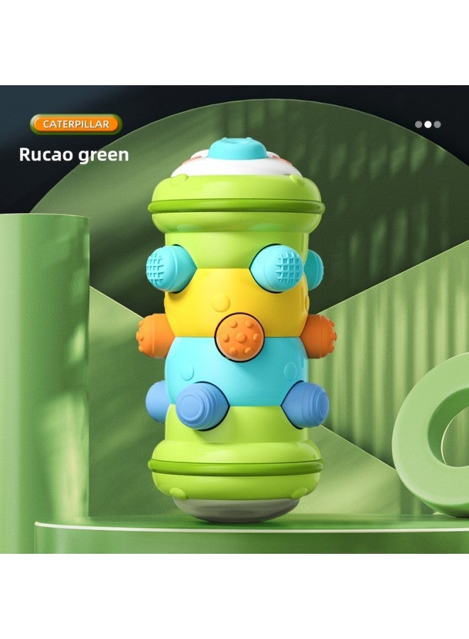 Cartoon Cute Fun Roller Caterpillar Pressing Early Education Educational Exercise Finger Grasping Crawling Training Infant Toys-Color:RYB1022-23 Ruicao Green Roller Caterpillar  - Image 1