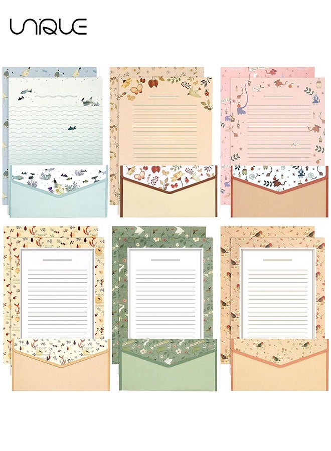 Unique 54 Pcs Stationery Writing Paper with Envelopes, Sweet Floral Style Lined Stationary Paper，36 PCS Letter Writing Paper with 18 PCS Envelopes, for Invitations Gifts Holiday Wishes - Image 1