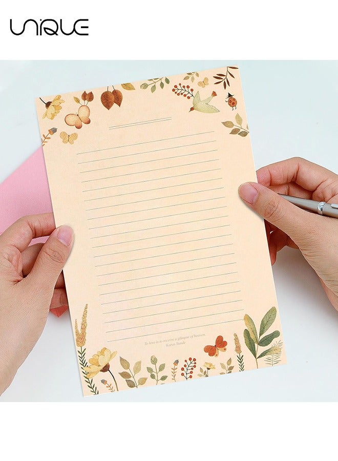 Unique 54 Pcs Stationery Writing Paper with Envelopes, Sweet Floral Style Lined Stationary Paper，36 PCS Letter Writing Paper with 18 PCS Envelopes, for Invitations Gifts Holiday Wishes - Image 4
