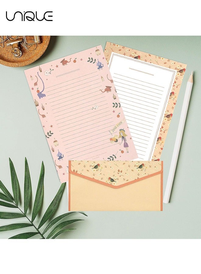 Unique 54 Pcs Stationery Writing Paper with Envelopes, Sweet Floral Style Lined Stationary Paper，36 PCS Letter Writing Paper with 18 PCS Envelopes, for Invitations Gifts Holiday Wishes - Image 5