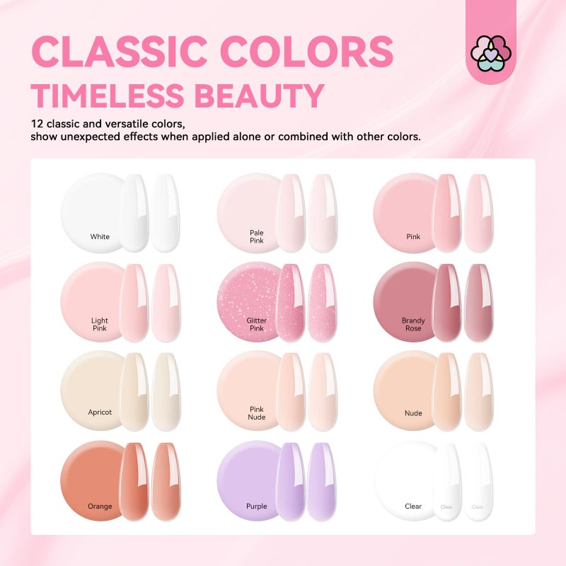 SAVILAND Gel Builder Set: 12 Translucent Colors Castor Oil Builder in a Bottle Vitamin E Hard Gel for Nails Extension Strengthener as Gifts for Women Home DIY Salon Nail Care Repair - Image 3