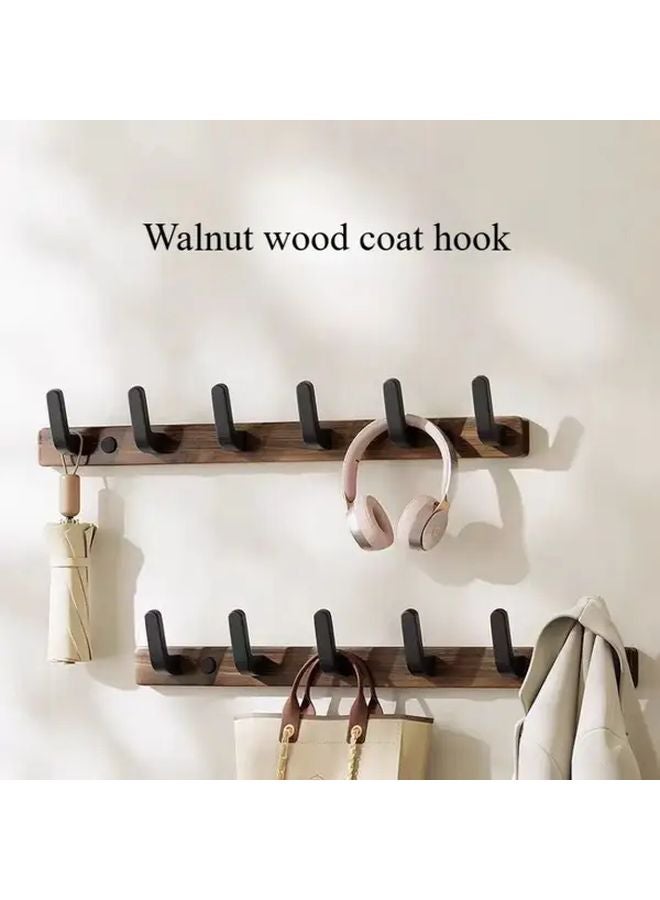 Stylish Walnut Wood Wall Hooks 3 Hooks Modern Minimalist Coat Hooks For Home Storage - Image 3