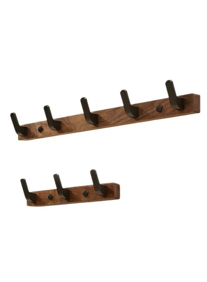 Stylish Walnut Wood Wall Hooks 3 Hooks Modern Minimalist Coat Hooks For Home Storage - Image 2