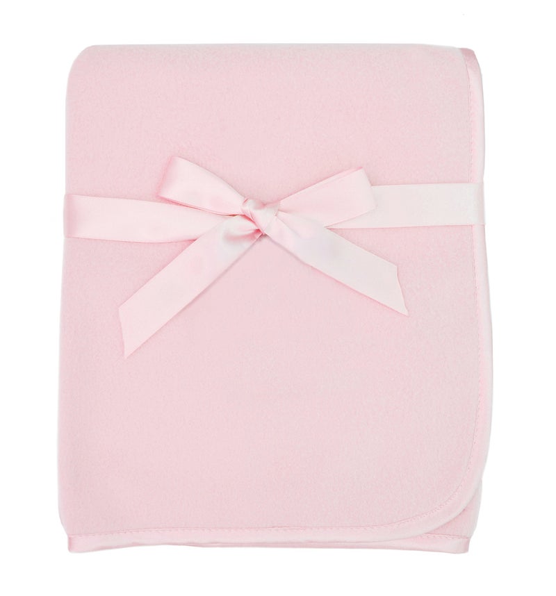 TL Care Fleece Blanket (30" x 30") with Silk-Like Satin Trim, Soft, Warm & Cozy, Pink, for Boys and Girls, Perfect for Baby Carrier, Stroller, Travel and Gifting - Image 1