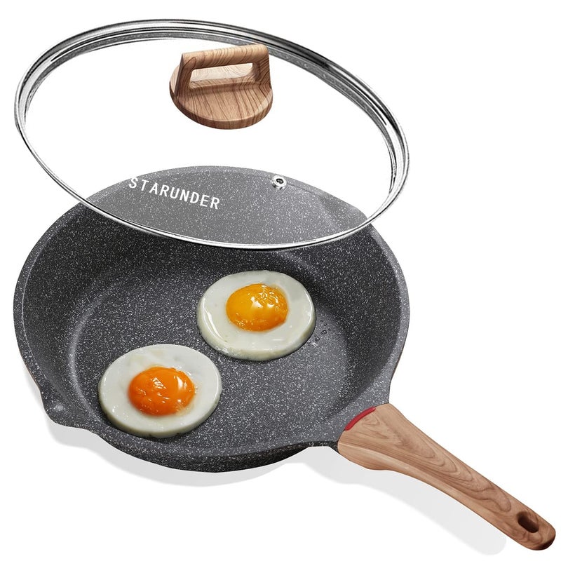 Starunder Induction Nonstick Skillet Frying PanSwiss medical stone Omelette Pan ScratchResistant Safe Cookware SetPFOA Free 95 inch