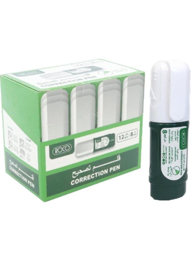 روكو عبوة من 12 قلم تصحيح 1 مم (8 مل لكل قلم)