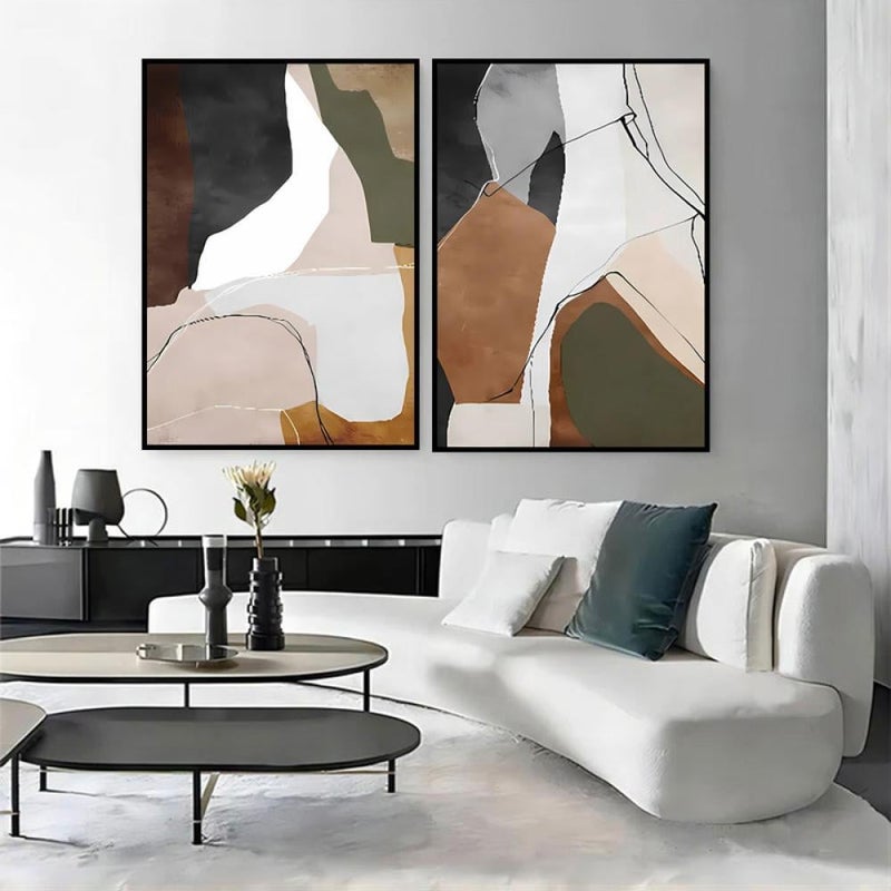 ماركتنا لوحة قماشية ثنائية بتصميم تجريدي - Image 1