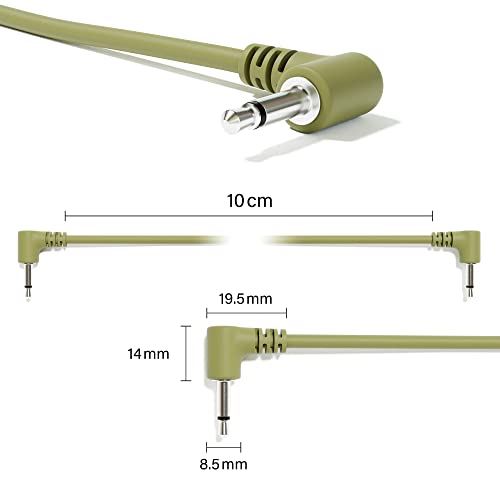 ExcelValley - Right Angle Mono Modular Patch Cables TS 3.5mm 1/8 inch Eurorack Synthesizer [6B-Pack | 150 cm - 59.06"] - Image 2