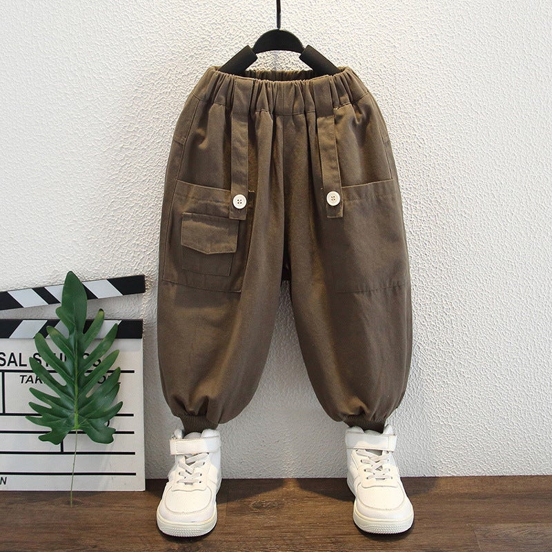 Men's Baby 2025 New Spring and Autumn Pants Boys Western Style Men's Baby Children's Casual Sports Workwear Spring - Image 1