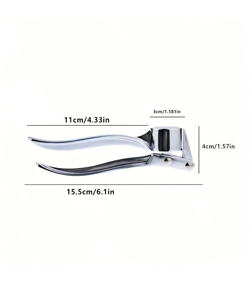 Matte Silvery Handheld Garlic Press With Round Edge Design And Strong Crushing Power For Home Cooking - Image 3