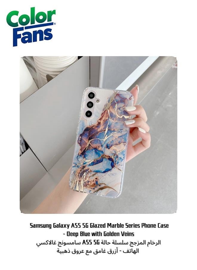 Color Fans Samsung Galaxy A55 5G Glazed Marble Series Phone Case 