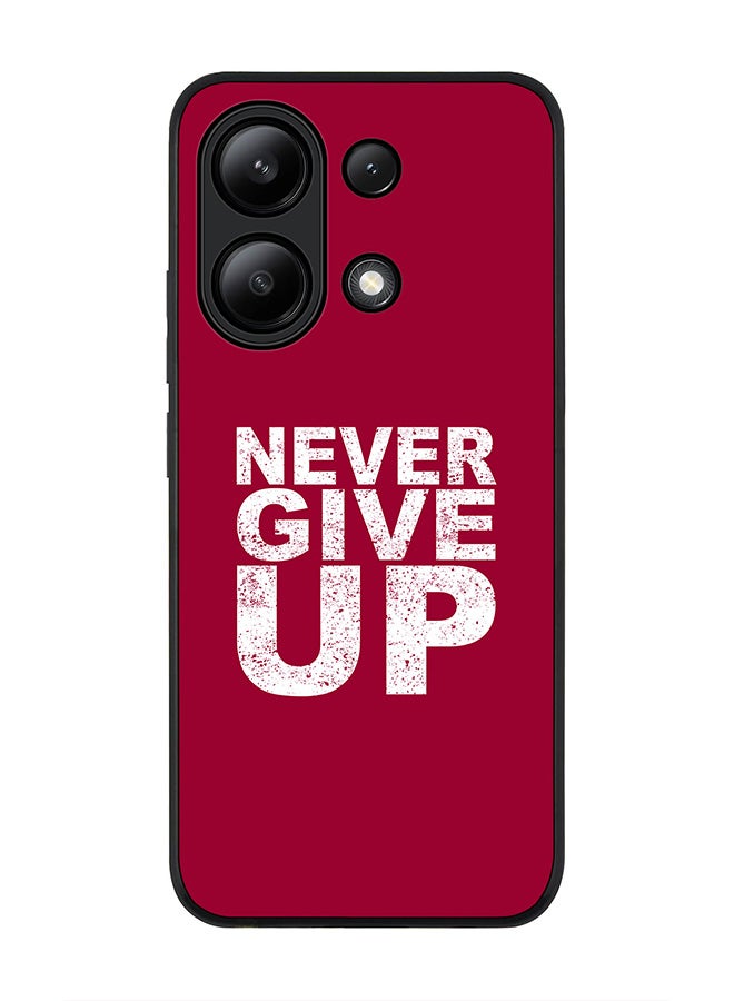 Stylizedd حافظة حواف سوداء متينة لهاتف Xiaomi Redmi Note 13 4G، حافظة مرنة رقيقة من TPU جل - لا تستسلم أبداً - Image 1