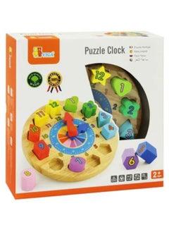 Wooden Shape Sorting Puzzle Clock for Toddlers