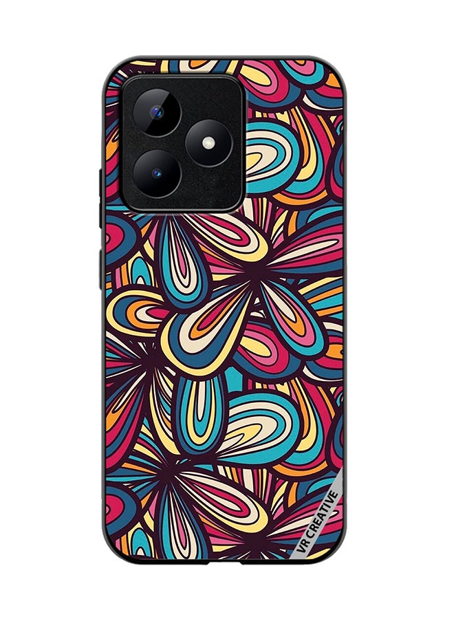 VR CREATIVE Protective Case Cover For Realme C53 Flower Abstract Design Multicolour - Image 1