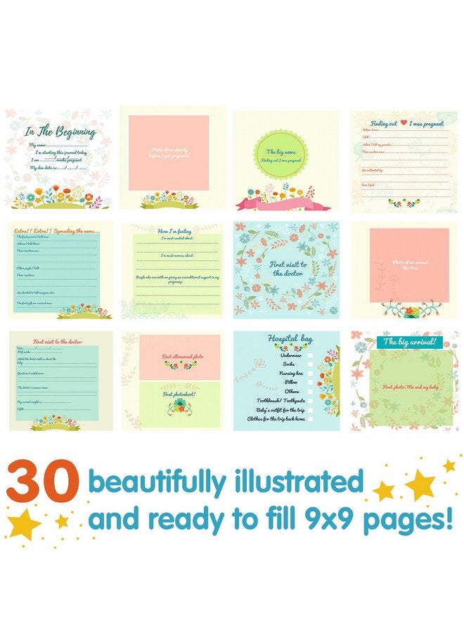 أنكونديشينال روزي مذكرات الحمل وكتاب ذكريات الطفل مع الملصقات - ألبوم قصاصات الأطفال والصور - مذكرات الحمل للأمهات لأول مرة - كتاب ذكريات مذكرات الحمل - Image 3