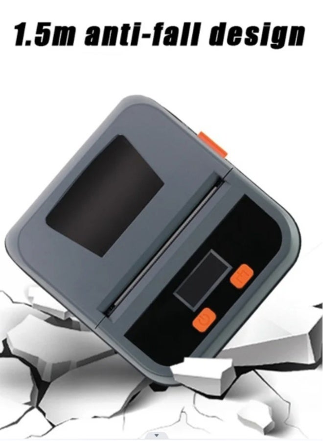 Portable Thermal Receipt Label Wireless Bluetooth Printer ,   Waterproof Receipt Maker, 80mm Paper Width for Shipping Postage Barcodes Labels Printing , Wireless Receipt Printer Compatible - Image 4