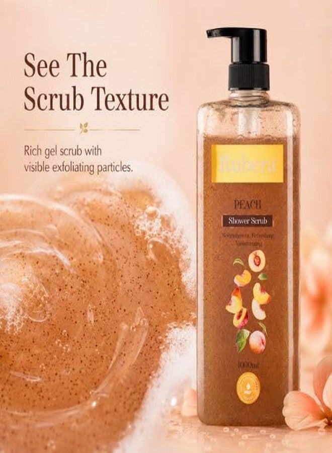Rubera Shower Scrub Peach – Refreshing Exfoliating Body Wash with Peach Extract for Soft & Smooth Skin – 1000ml - Image 5