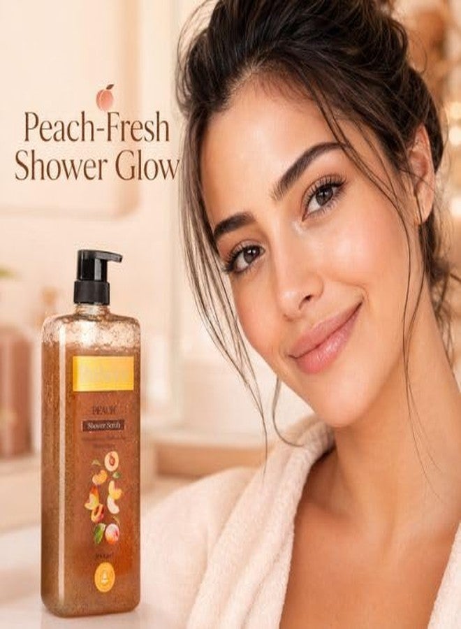 Rubera Shower Scrub Peach – Refreshing Exfoliating Body Wash with Peach Extract for Soft & Smooth Skin – 1000ml - Image 2