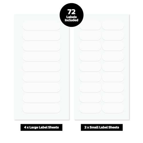 ThreeKin Collective ThreeKin Waterproof Labels for Bottles and Containers - Custom Stickers - All-Purpose and Personalizable - Dishwasher, Freezer and Microwave Safe - BPA-Free - USA-Owned (Clear, 72pcs) - Image 5