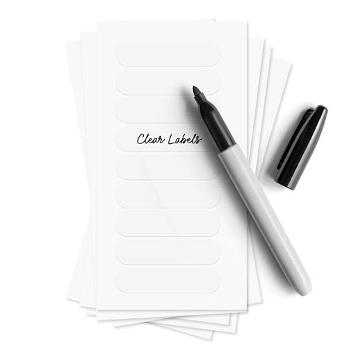 ThreeKin Collective ThreeKin Waterproof Labels for Bottles and Containers - Custom Stickers - All-Purpose and Personalizable - Dishwasher, Freezer and Microwave Safe - BPA-Free - USA-Owned (Clear, 72pcs) - Image 1