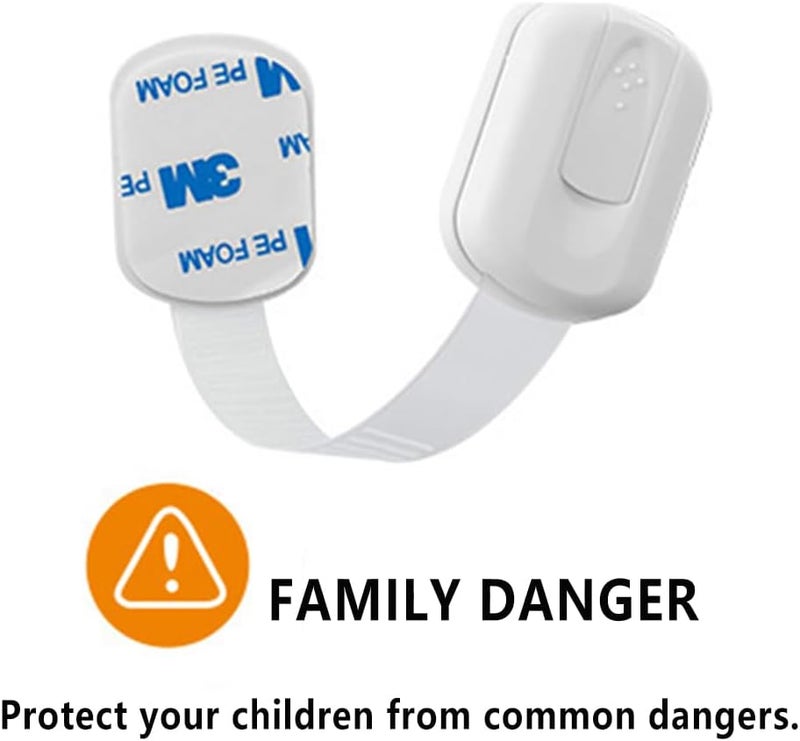 Cabinet lock baby protection 6pack multipurpose tape lock drawer quick adhesive cabinet drawer door lock no screws or magnets suitable for furniture kitchen oven bathroom seats - Image 2