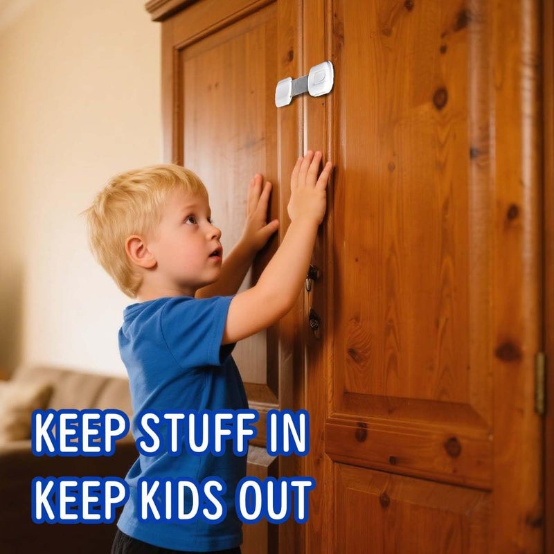 Cabinet lock baby protection 6pack multipurpose tape lock drawer quick adhesive cabinet drawer door lock no screws or magnets suitable for furniture kitchen oven bathroom seats - Image 5